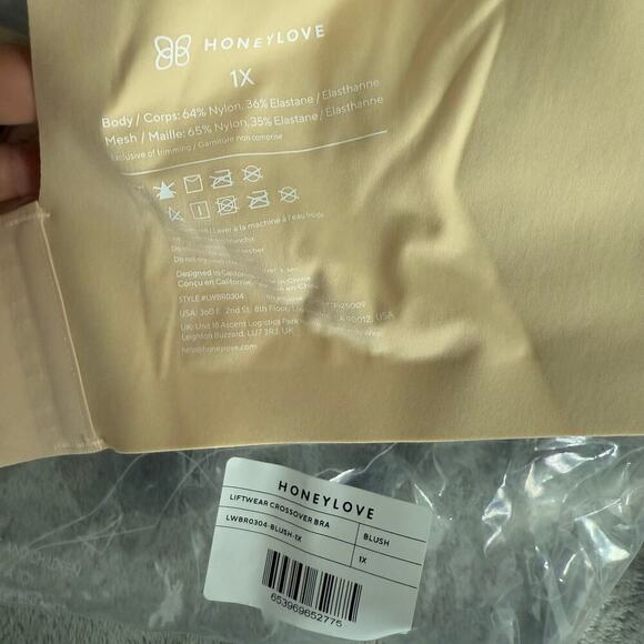 Honeylove Liftwear Crossover Bra, Blush, 1X - Picture 3 of 4